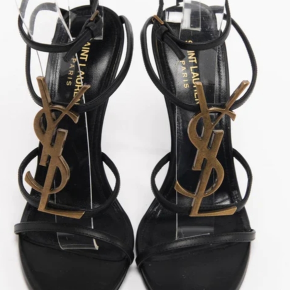 Saint Laurent YSL Black Leather Sandal - Picture 2 of 7